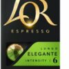Кофе молотый в алюминиевых капсулах L'OR Lungo Elegante 10 шт совместимы с Nespresso 100% Арабика (8711000360552)