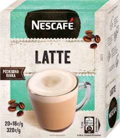 Напиток NESCAFE Latte с добавлением кофе растворимый в стиках 20 шт x 16 г (7613039280119)